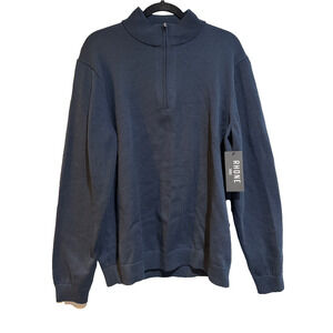 Rhone Commuter 1/4 Quarter Zip Sweater Knit Mens True Navy Sz LARGE L NEW